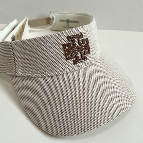 New Tory Burch Two-Tone Canvas Adjustable Performance Visor - Picture 2 of 7